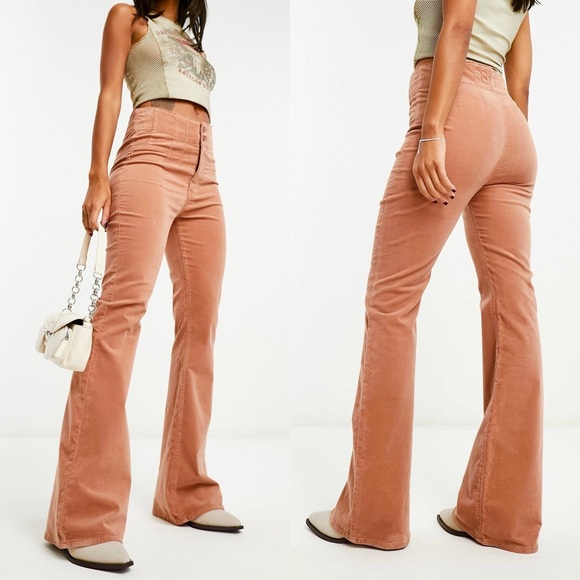 Free People Pants - 🌻🆕FREE PEOPLE We The Free Jayde Cord Flare Jeans-Sunburn Color